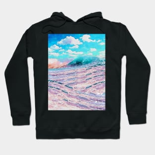 Watercolor  waves painting Hoodie